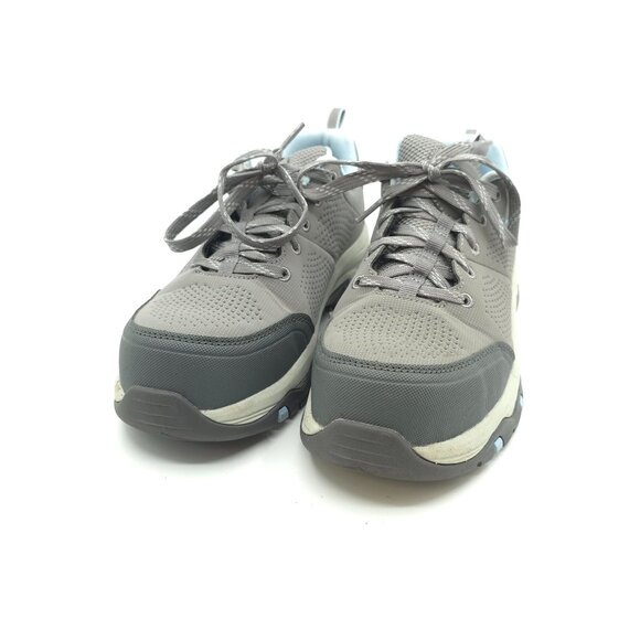 Skechers Air-Cooled Memory Foam Gray Lace-Up Steel Toe Sneakers - Picture 2 of 9